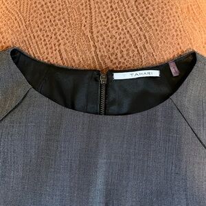 T Tahari Charcoal Sheath Dress